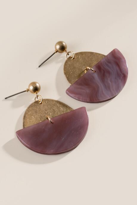 Francesca's Rylee Marbled Resin Earrings - Purple