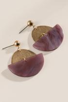 Francesca's Rylee Marbled Resin Earrings - Purple
