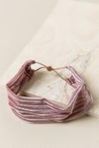 Francesca's Una Striped Velvet Headwrap - Rose