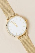 Francesca's Calista Minimal Mesh Band Watch - Gold