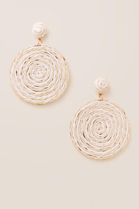 Francesca's Samantha Woven Statement Earrings - Ivory