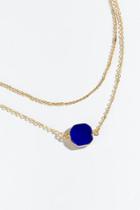 Francesca's Angela Semi Precious Layered Necklace - Cobalt
