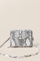 Francesca's Kasia Snakeskin Wallet Crossbody - Gray