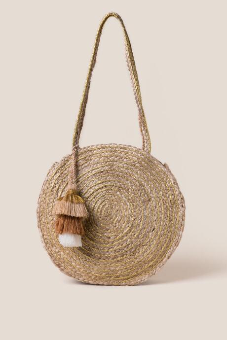 Francesca's Ellen Lurex Circe Jute Tote - Natural