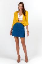 Francesca's Freddie Double Pocket Button Down Top - Marigold