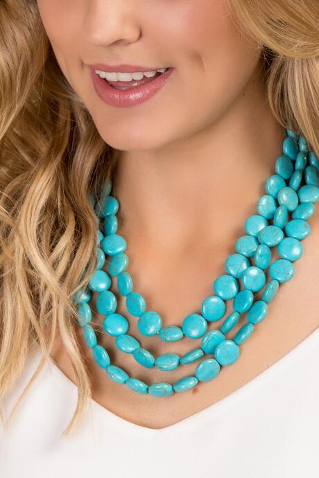 Francesca's Odessa Turquoise Strands Necklace - Turquoise