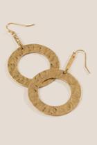 Francesca's Jaylee Hammered Circle Earrings - Gold