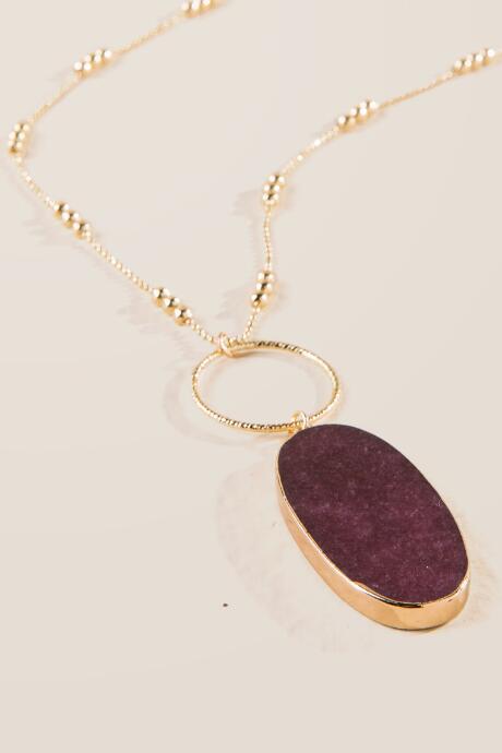 Francesca Inchess Leilani Stone Pendant In Wine - Burgundy