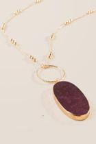 Francesca Inchess Leilani Stone Pendant In Wine - Burgundy