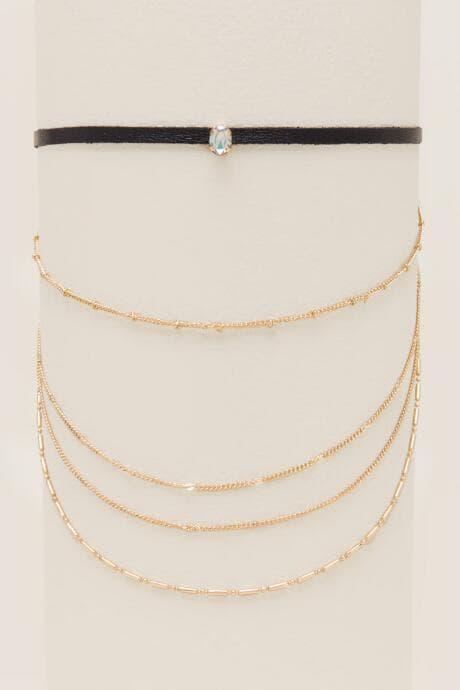 Francesca's Paola Layered Choker - Tan