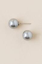 Francesca's Naveen Pearl Stud Earring In Gray - Gray