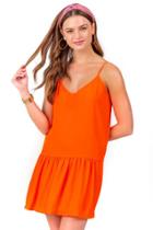 Francesca's Wenn Drop Waist Dress - Orange