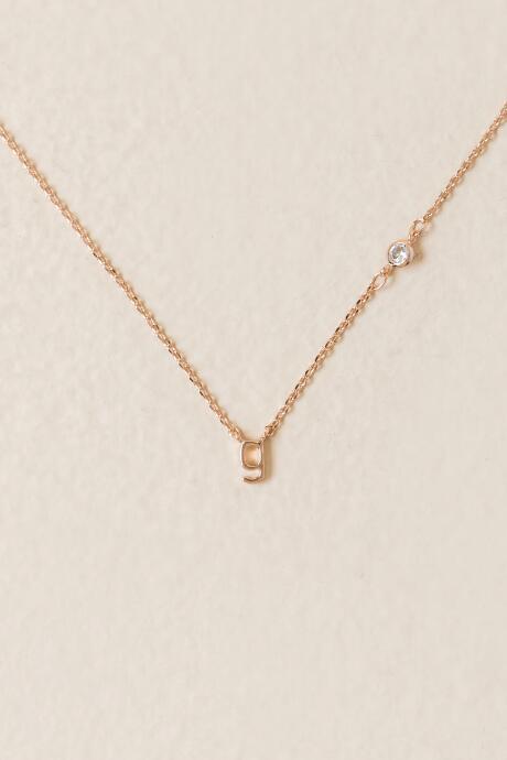 Francesca's G 14k Initial Necklace In Rose Gold - Rose/gold