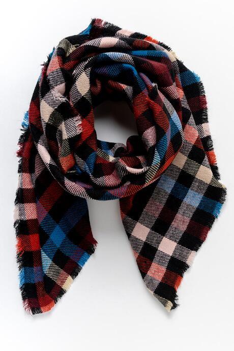 Francesca's Diana Checkered Blanket Scarf - Multi