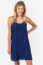 Francesca's Adalynn Double Layer Dress - Navy