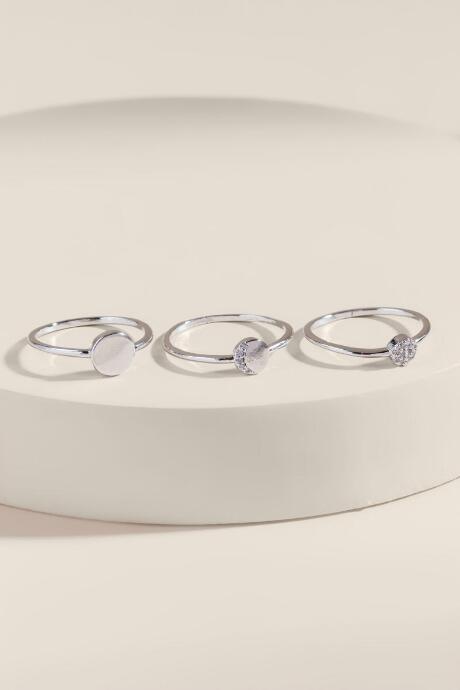 Francesca's Kaylee Cz Ring Set - Silver
