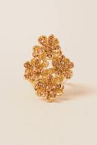 Francesca's Audra Flower Cocktail Ring - Crisp Champagne