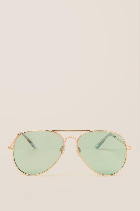 Francesca's Gweneth Tinted Aviator Sunglasses - Green