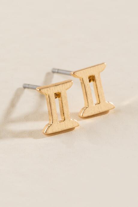 Francesca's Gemini Zodiac Studs - Gold