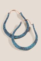 Francesca's Kathleen Horseshoe Hoop Earrings - Turquoise