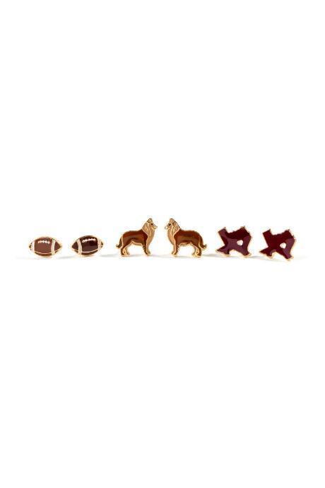 Francesca Inchess Texas A & M University Studs Set - Multi