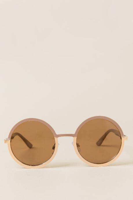 Francesca's Moonstone Round Sunglasses - Nude