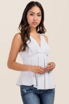 Essue Carlessa Striped Bow Back Tank - White