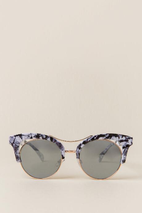 Francesca Inchess Drea Marble Sunglasses - White