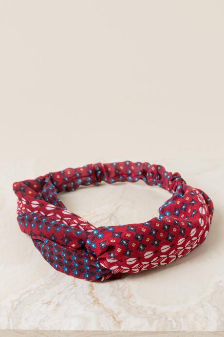 Francesca Inchess Ksenia Floral Turban Headwrap - Red