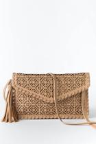 Francesca's Zia Whipstitch Envelope Clutch - Taupe
