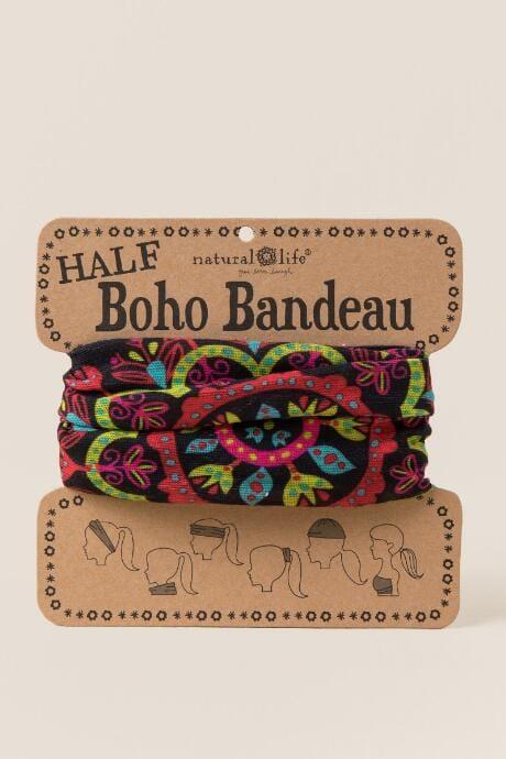 Francesca's Half Boho Bandeau By Natural Life In Bright Mandala - Black