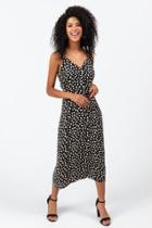 Francesca's Eleana Printed Midi Dress - Black