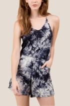 Francesca's Helena Tie Dye Romper - Blue