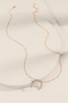 Francesca's Leila Crystal Bullhorn Pendant Necklace - Gold