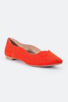 Francesca's Quinn Scallop Edge Flats In Red - Red