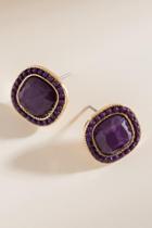 Francesca's Ainsley Chain Trim Stud Earrings - Purple