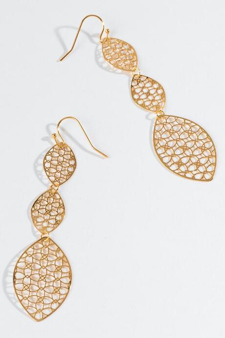 Francesca's Riley Filigree Teardrop Earrings - Gold