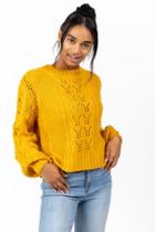Francesca's Codie Baloon Sleeve Sweater - Marigold