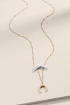 Francesca's Isabella Bullhorn Pendant Necklace - White