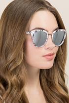 Francesca's Reva Marbled Cat Eye Sunglasses