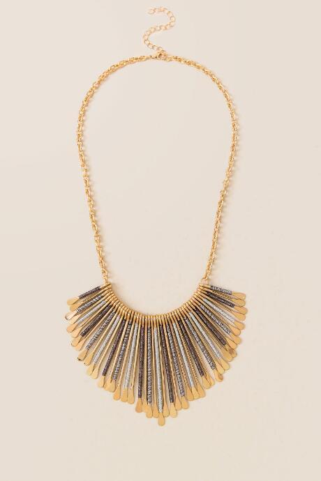Francesca's Renata Thread Wrapped Statement In Hematite - Mixed Plating
