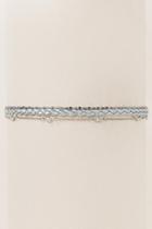 Francesca's Serafina Metallic Braid Choker Set - Silver