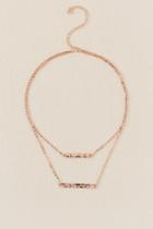 Francesca's Lacey Double Bar Necklace In Rose Gold - Rose/gold