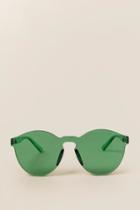 Francesca's Aideen Tinted Round Sunglasses - Green