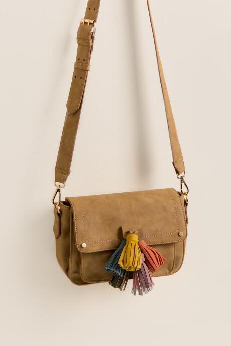 Francesca's Adonaya Tassel Crossbody - Cognac