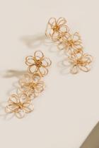 Francesca's Leila Flower Drop Earrings - Gold