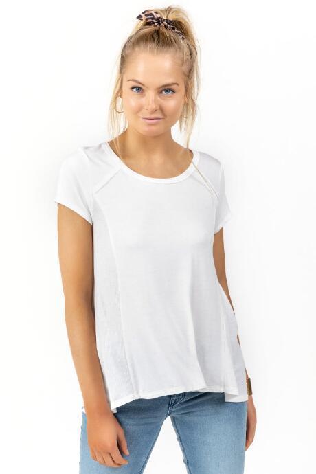 Francesca's Kris Basic Long Tee - Ivory