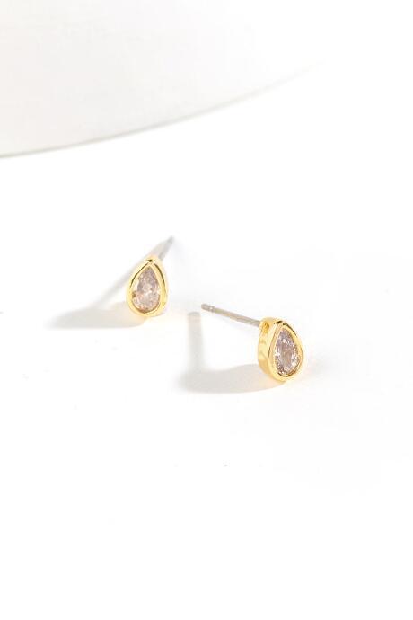 Francesca's Gracely Cz Teardrop Stud Earring - Crystal