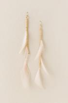 Francesca's Mallory Feather Duster Earring - Blush