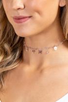 Francesca's Butterfly Choker Necklace - Rose/gold